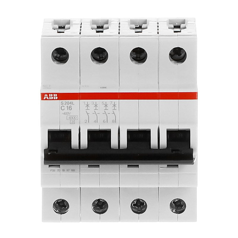 ABB System Pro M Compact System Pro M Compact Miniature Circuit Breaker, 4-Pole, 16A, Type C, 400V ac AC, 4.5 kA