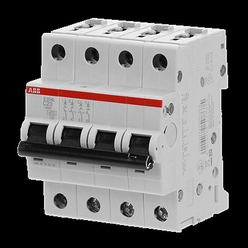 ABB System Pro M Compact System Pro M Compact Miniature Circuit Breaker, 4-Pole, 20A, Type C, 400V ac AC, 4.5 kA