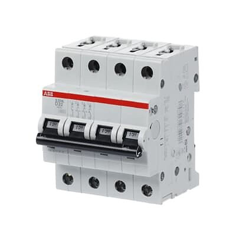 ABB S204L Miniature Circuit Breaker, 4-Pole, 32A, Type D, 400V ac AC, 6 kA Breaking Capacity