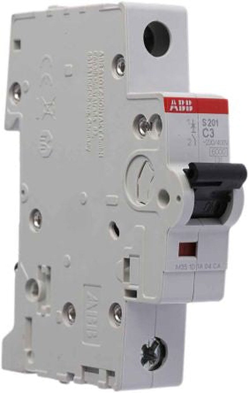 ABB System Pro M Compact S200 Miniature Circuit Breaker, 1-Pole, 3A, Type C, 230V ac AC, 72 V dc DC, 6 kA Breaking