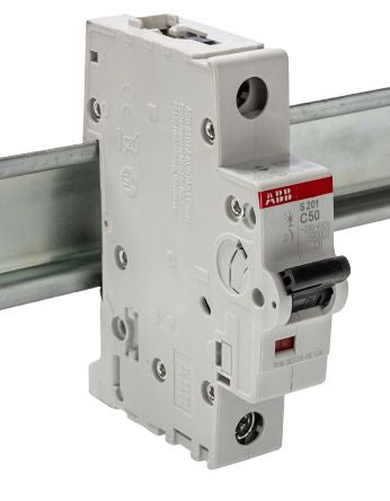 ABB System Pro M Compact S200 Miniature Circuit Breaker, 1-Pole, 50A, Type C, 230V ac AC, 72 V dc DC, 6 kA Breaking