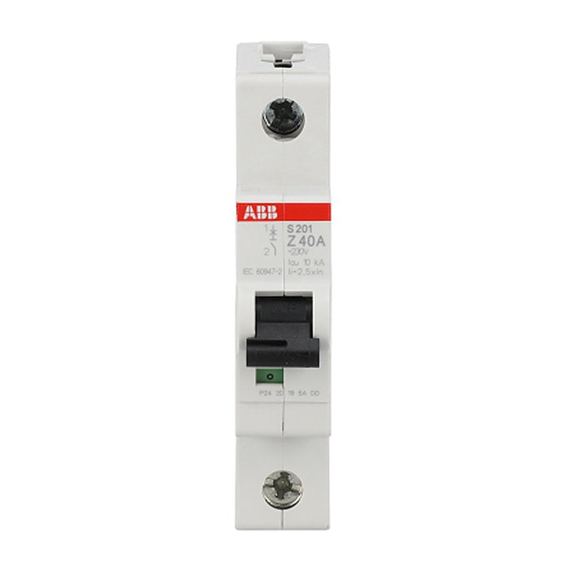 ABB System Pro M Compact S200 Miniature Circuit Breaker, 1-Pole, 40A, Type Z, 253V ac AC, 72 V dc DC, 10 kA Breaking