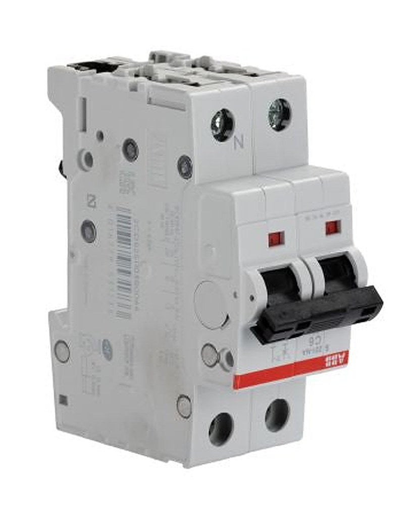 ABB System Pro M Compact S200 Miniature Circuit Breaker, 1-Pole, 6A, Type C, 253V ac AC, 72 V dc DC, 6 kA Breaking