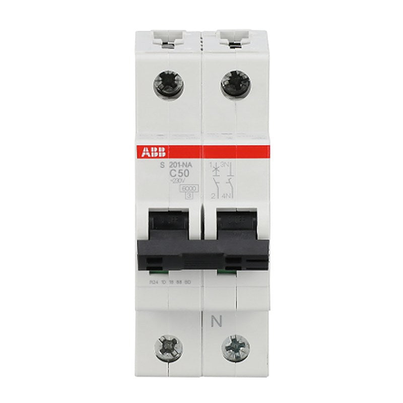 ABB System Pro M Compact S200 Miniature Circuit Breaker, 1-Pole, 50A, Type C, 400V ac AC, 12 V DC, 6 kA Breaking