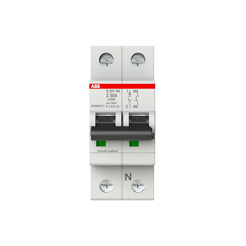 ABB System Pro M Compact S200 Miniature Circuit Breaker, 1-Pole, 50A, Type Z, 400V ac AC, 6 kA Breaking Capacity