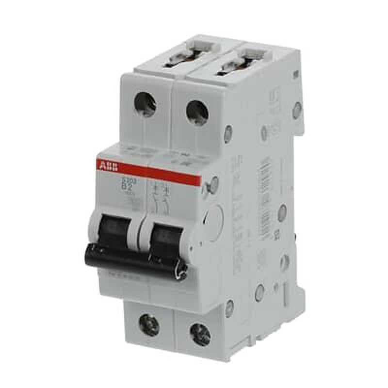 ABB System Pro M Compact S200 Miniature Circuit Breaker, 2-Pole, 2A, Type B, 400V ac AC, 125 V dc DC, 10 kA Breaking