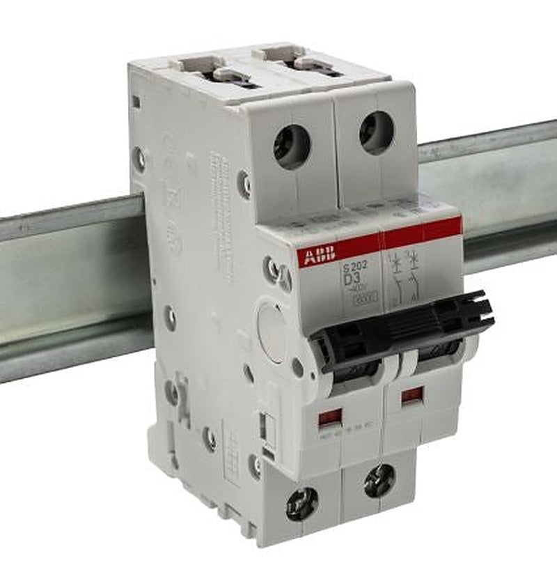 ABB System Pro M Compact S200 Miniature Circuit Breaker, 2-Pole, 3A, Type D, 400V ac AC, 125 V dc DC, 6 kA Breaking