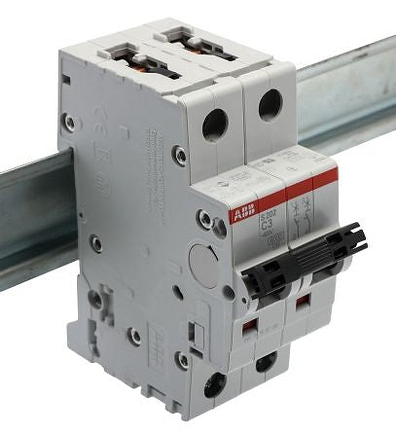 ABB System Pro M Compact S200 Miniature Circuit Breaker, 2-Pole, 3A, Type C, 440V ac AC, 125 V dc DC, 6 kA Breaking