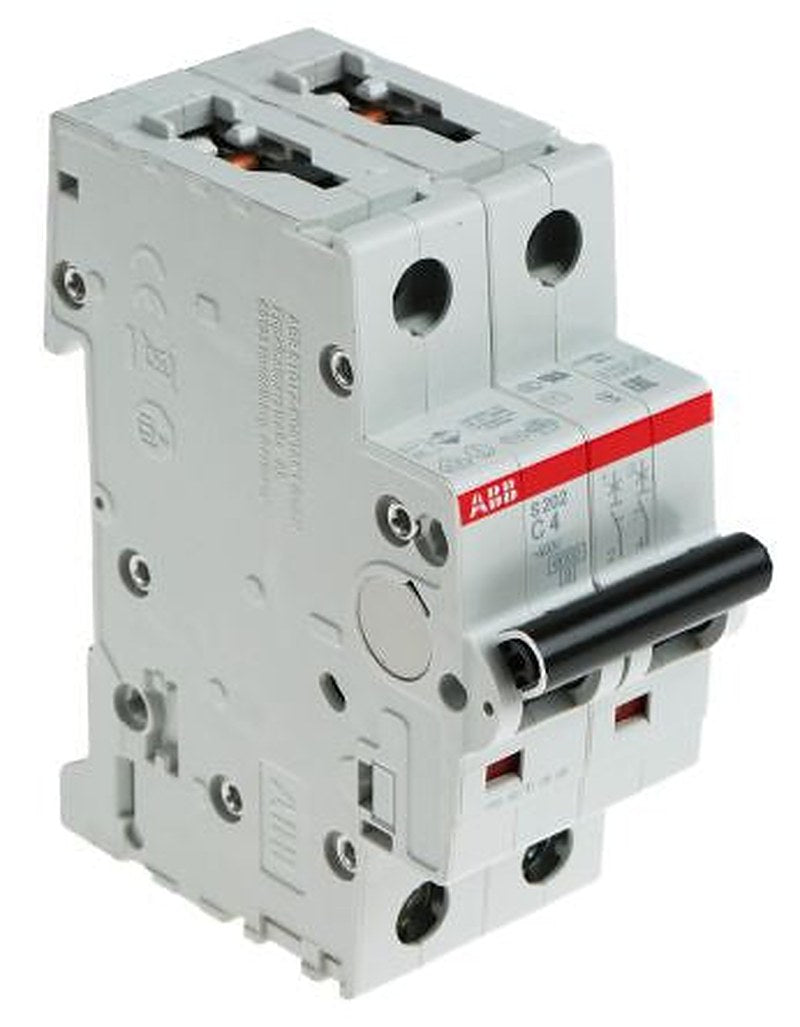ABB System Pro M Compact S200 Miniature Circuit Breaker, 2-Pole, 4A, Type C, 400V ac AC, 6 kA Breaking Capacity