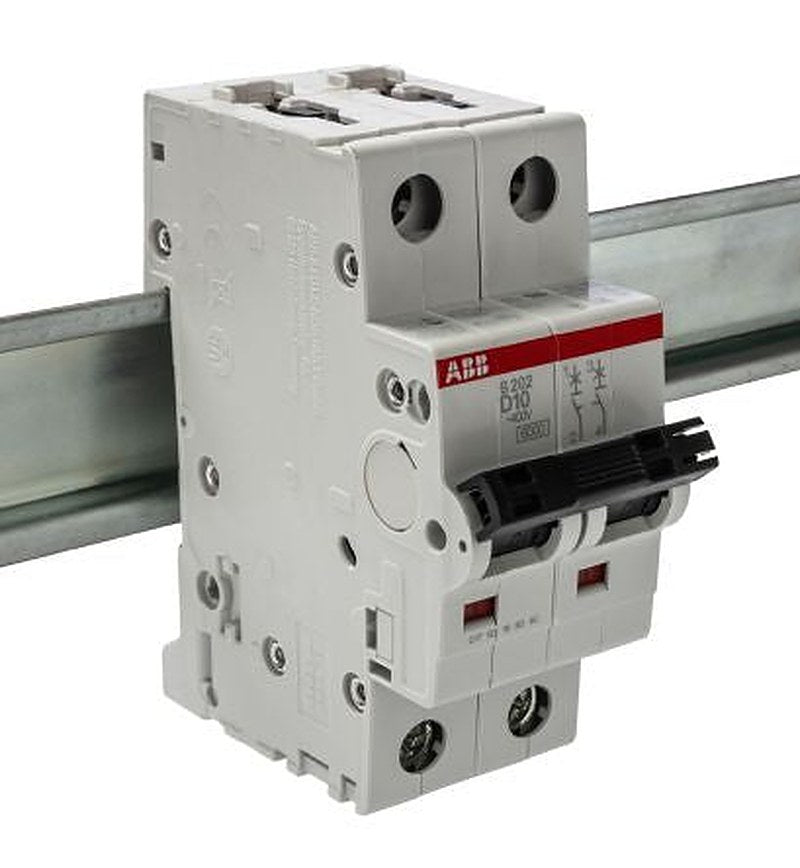 ABB System Pro M Compact S200 Miniature Circuit Breaker, 2-Pole, 10A, Type D, 400V ac AC, 125 V dc DC, 6 kA Breaking