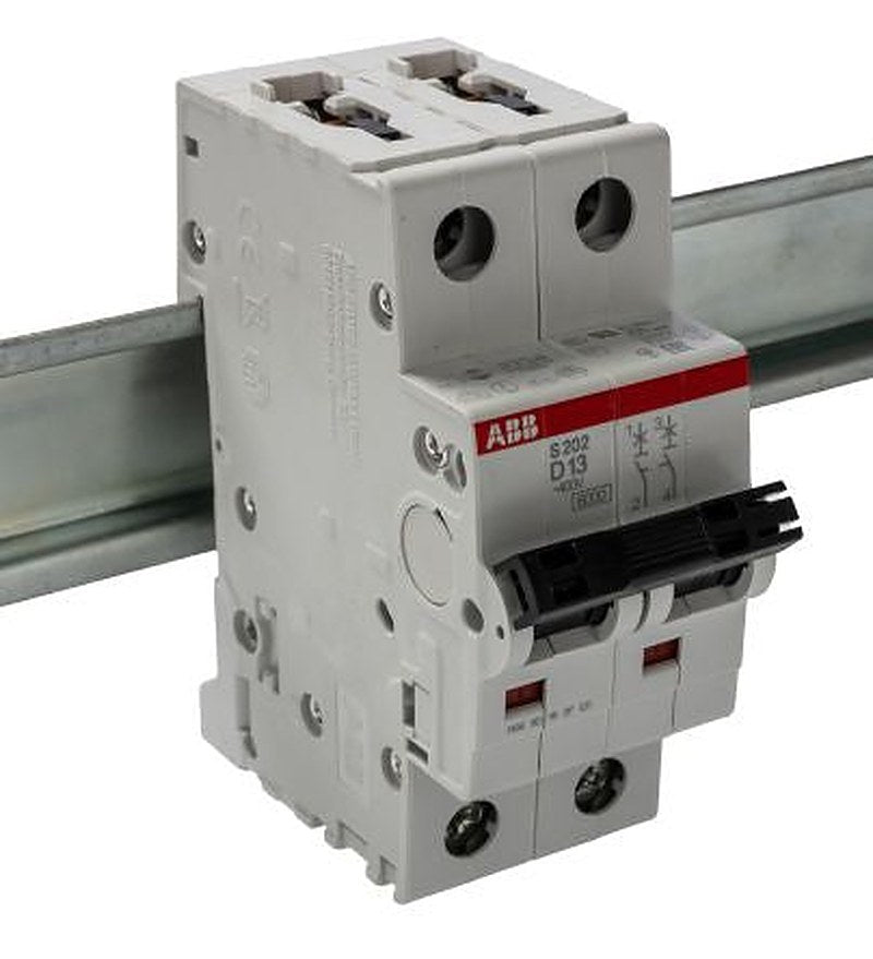 ABB System Pro M Compact S200 Miniature Circuit Breaker, 2-Pole, 13A, Type D, 400V ac AC, 125 V dc DC, 6 kA Breaking