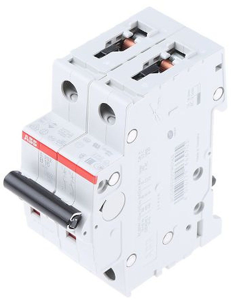ABB System Pro M Compact S200 Miniature Circuit Breaker, 2-Pole, 16A, Type B, 400V ac AC, 110 V dc DC, 6 kA Breaking