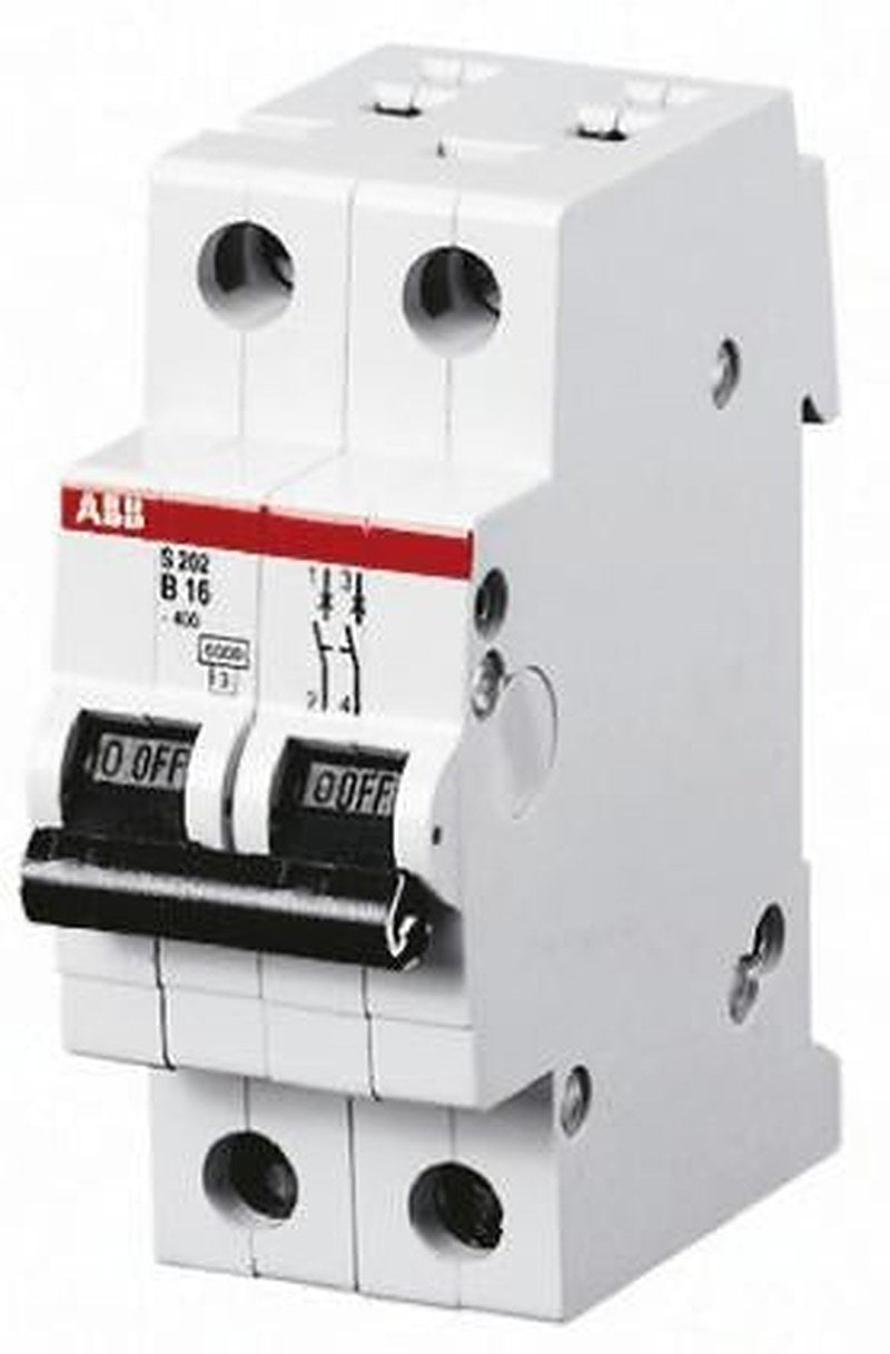 ABB System Pro M Compact S200 Miniature Circuit Breaker, 2-Pole, 40A, Type B, 400V ac AC, 125 V DC, 6 kA Breaking
