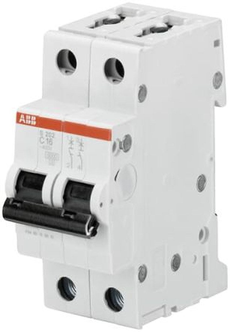 ABB System Pro M Compact S200 Miniature Circuit Breaker, 2-Pole, 500mA, Type C, 440V ac AC, 125 V dc DC, 10 kA Breaking