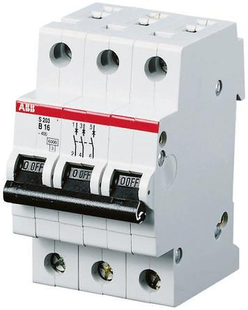 ABB System Pro M Compact S200 Miniature Circuit Breaker, 3-Pole, 16A, Type B, 400V ac AC, 6 kA Breaking Capacity