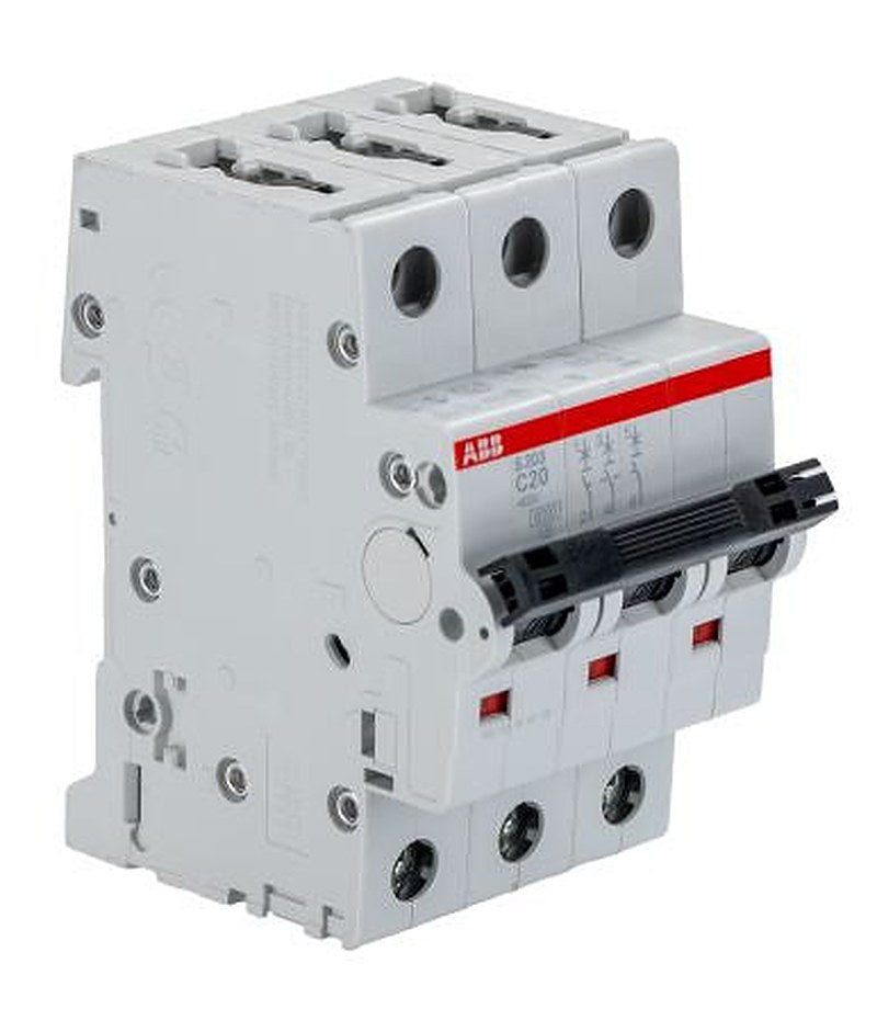 ABB System Pro M Compact S200 Miniature Circuit Breaker, 3-Pole, 20A, Type C, 400V ac AC, 6 kA Breaking Capacity