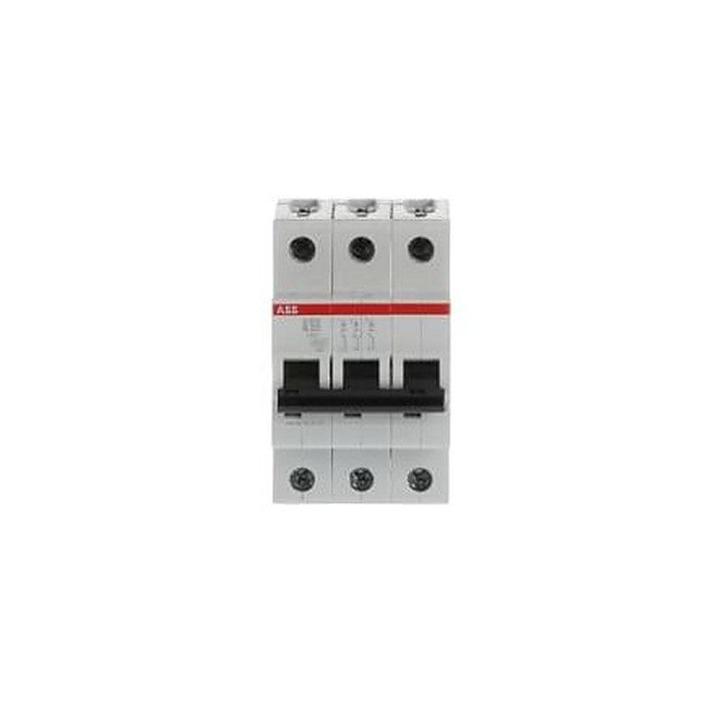 ABB M Compact S200 2CDS253001R Miniature Circuit Breaker, 3-Pole, 63A, Type B, 12V ac AC, 12 V dc DC, 10 kA Breaking