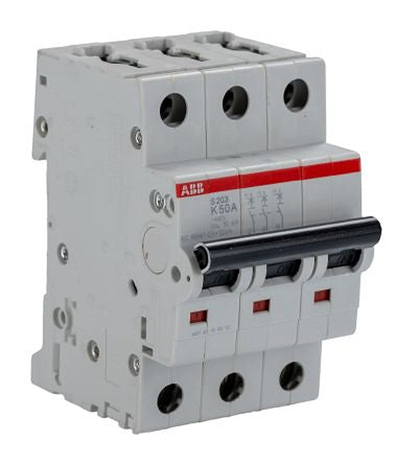 ABB System Pro M Compact S200 Miniature Circuit Breaker, 3-Pole, 50A, Type K, 400V ac AC, 6 kA Breaking Capacity
