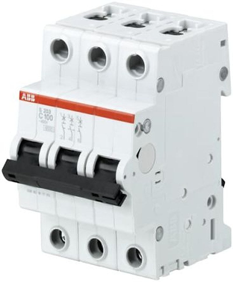 ABB System Pro M Compact S200 Miniature Circuit Breaker, 3-Pole, 100A, Type B, 440V ac AC, 6 kA Breaking Capacity