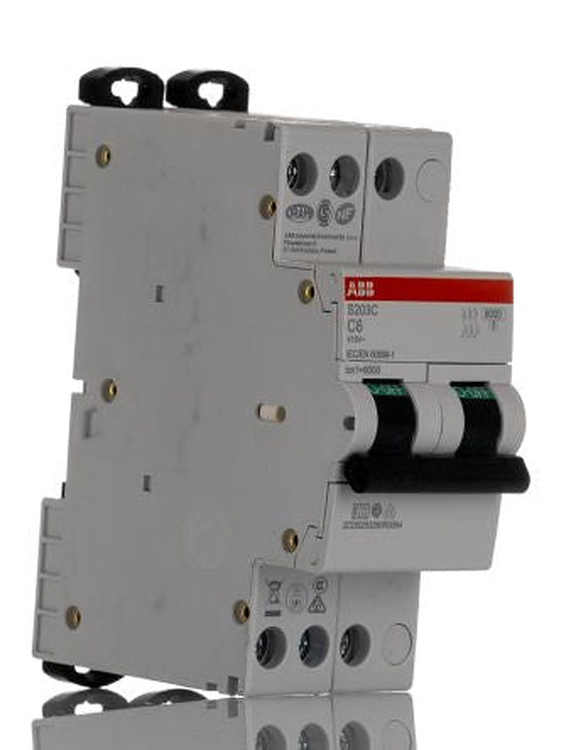 ABB S200C S200C Miniature Circuit Breaker, 3-Pole, 6A, Type C, 415V ac AC, 6 kA Breaking Capacity