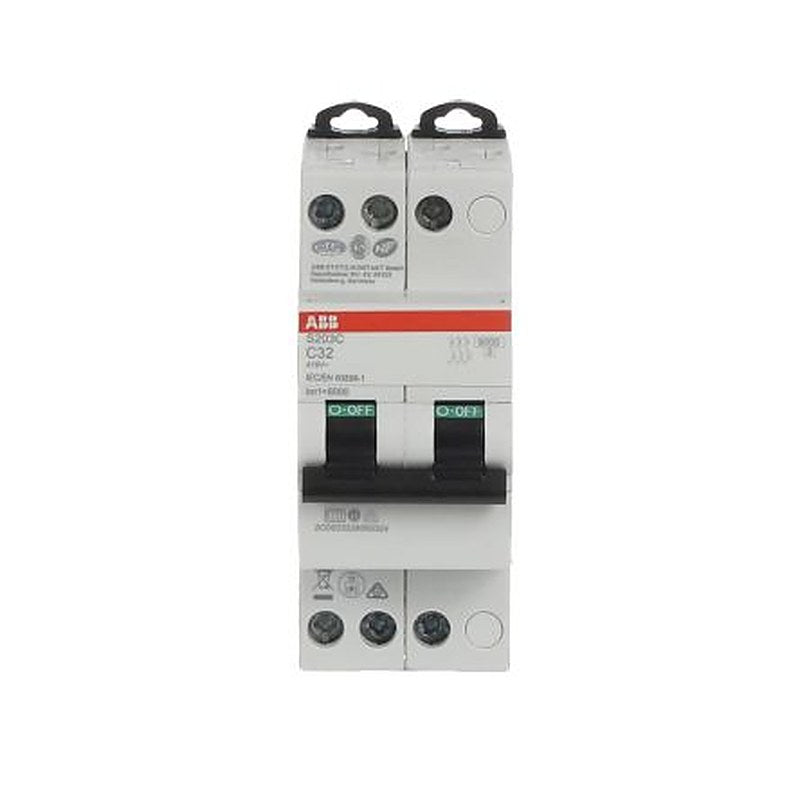 ABB S200C S200C Miniature Circuit Breaker, 3-Pole, 32A, Type C, 415V ac AC, 6 kA Breaking Capacity