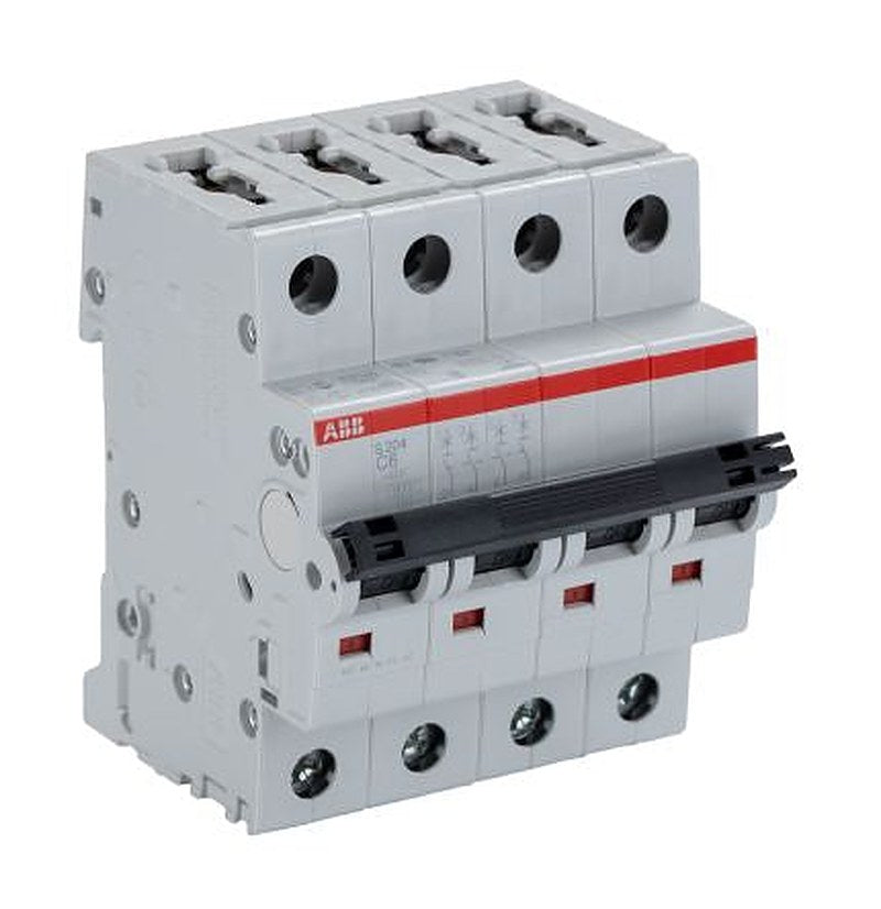 ABB System Pro M Compact S200 Miniature Circuit Breaker, 4-Pole, 6A, Type C, 400V ac AC, 6 kA Breaking Capacity