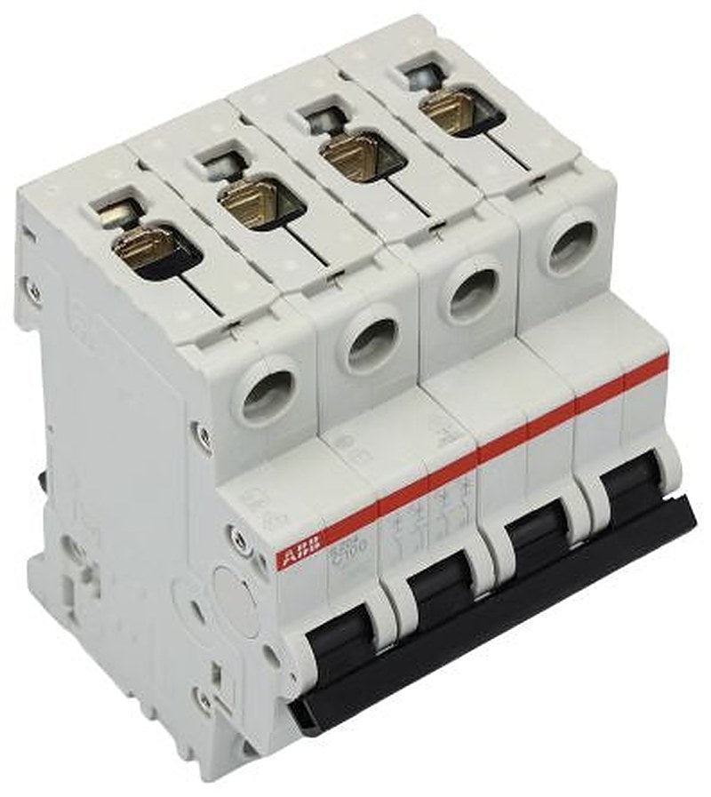 ABB System Pro M Compact S200 Miniature Circuit Breaker, 4-Pole, 100A, Type C, 440V ac AC, 6 kA Breaking Capacity
