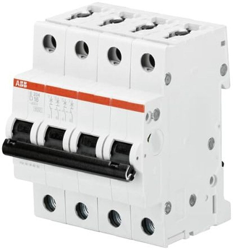 ABB System Pro M Compact S200 Miniature Circuit Breaker, 4-Pole, 500mA, Type D, 440V ac AC, 12 V dc DC, 6 kA Breaking