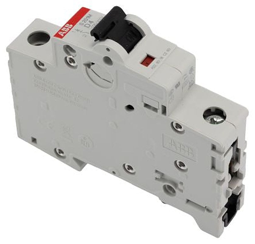 ABB System Pro M Compact S200M Miniature Circuit Breaker, 1-Pole, 4A, Type D, 253V ac AC, 72 V dc DC, 15 kA Breaking