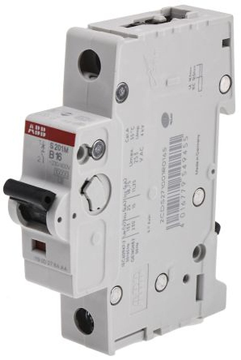 ABB System Pro M Compact System Pro M Compact Miniature Circuit Breaker, 1-Pole, 16A, Type B, 253V ac AC, 72 V dc DC, 10