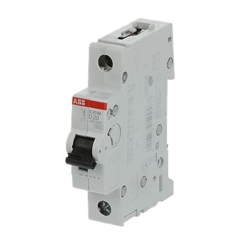 ABB System Pro M Compact S200M Miniature Circuit Breaker, 1-Pole, 20A, Type D, 230V ac AC, 72 V dc DC, 15 kA Breaking