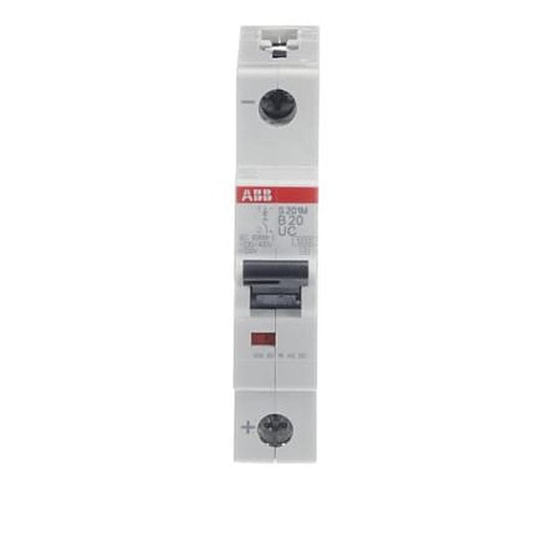 ABB System Pro M Compact S200 M UC Miniature Circuit Breaker, 1-Pole, 20A, Type B, 230V ac AC, 220 V dc DC, 10 kA