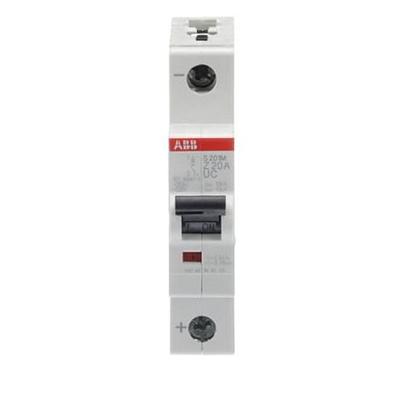 ABB System Pro M Compact S200 M UC Miniature Circuit Breaker, 1-Pole, 20A, Type Z, 230V ac AC, 220 V dc DC, 10 kA
