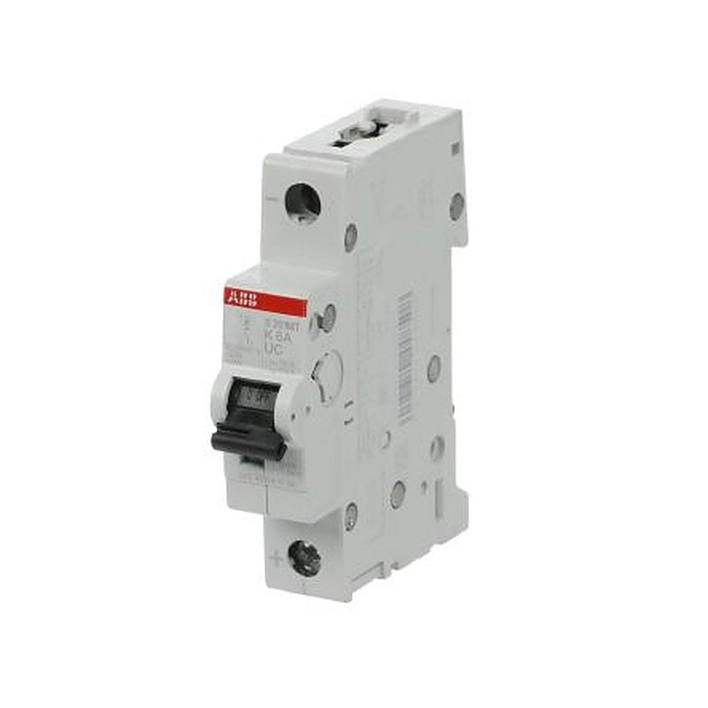 ABB System Pro M Compact S200 MTUC Miniature Circuit Breaker, 1-Pole, 6A, Type K, 253V ac AC, 220 V dc DC, 10 kA