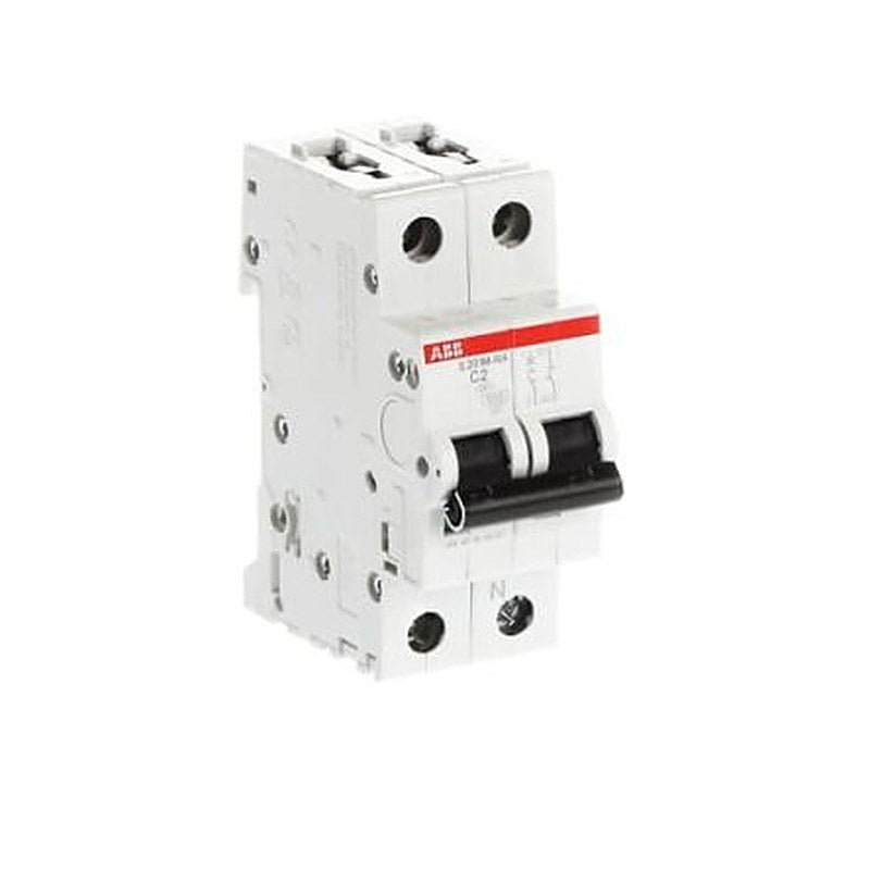 ABB System Pro M Compact S200M S201M Circuit Breaker, 1-Pole, 2A, Type C, 230V ac AC, 60 V dc DC, 15 kA Breaking