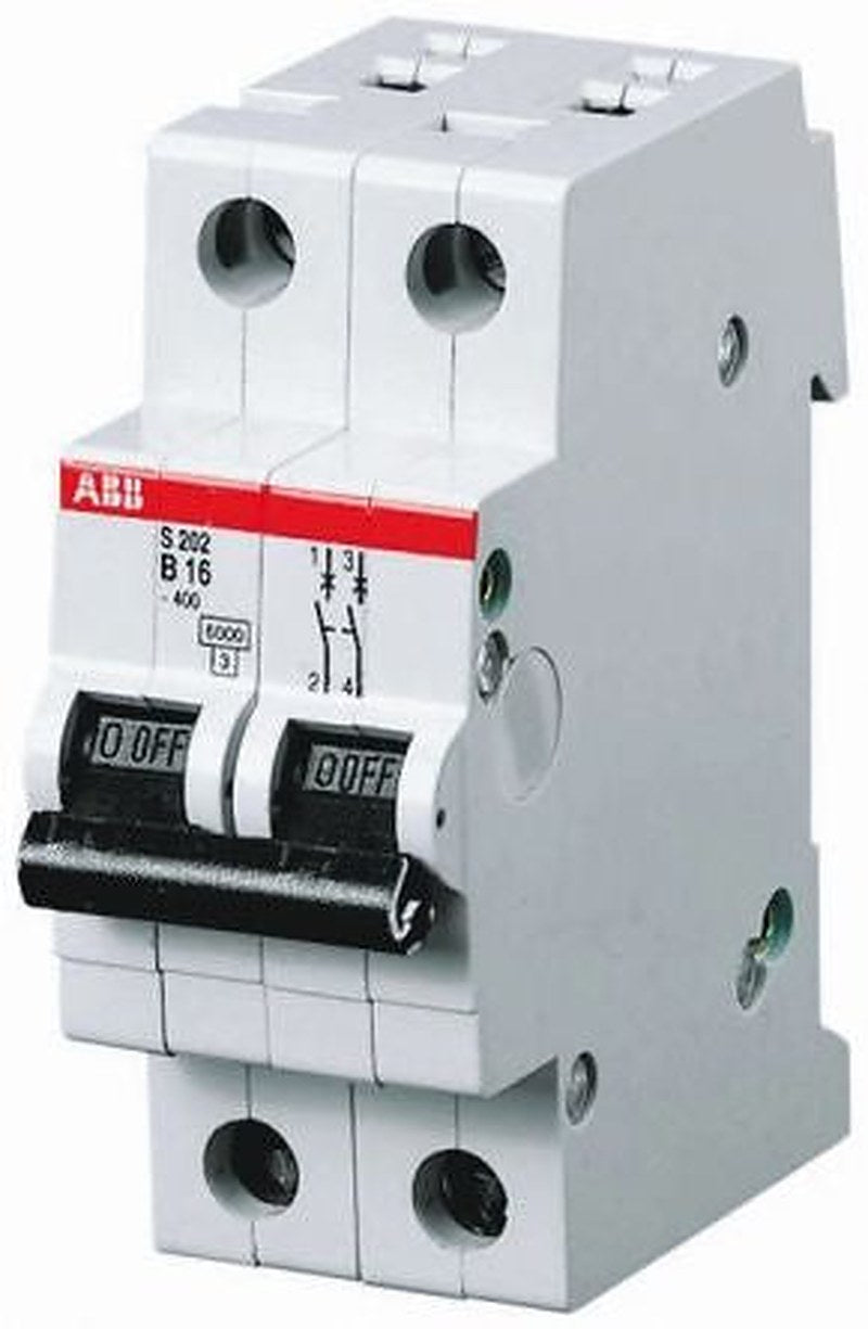 ABB System Pro M Compact S200M Miniature Circuit Breaker, 2-Pole, 13A, Type B, 440V ac AC, 125 V dc DC, 10 kA Breaking
