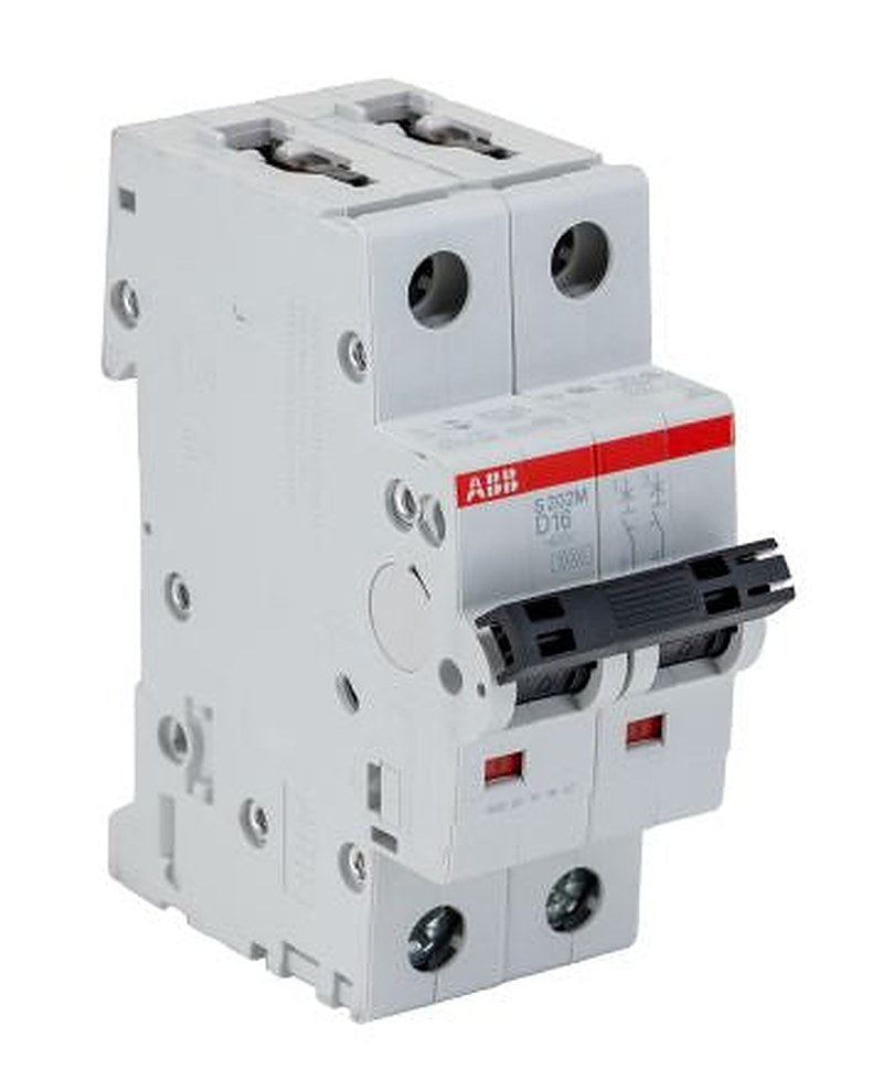 ABB System Pro M Compact S200M Miniature Circuit Breaker, 2-Pole, 16A, Type D, 440V ac AC, 125 V dc DC, 15 kA Breaking