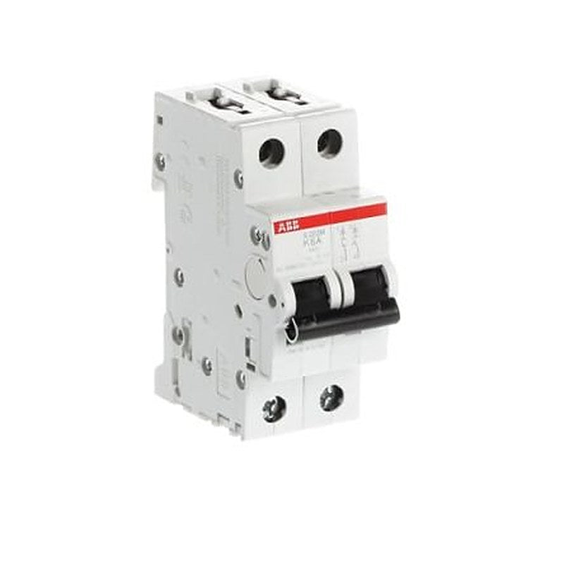 ABB System Pro M Compact S200M Miniature Circuit Breaker, 2-Pole, 6A, Type K, 400V ac AC, 125 V dc DC, 15 kA Breaking