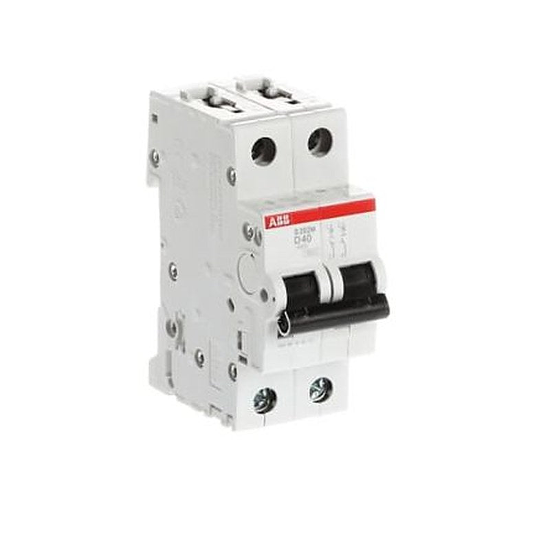 ABB System Pro M Compact S200M Miniature Circuit Breaker, 2-Pole, 40A, Type D, 400V ac AC, 125 V dc DC, 15 kA Breaking