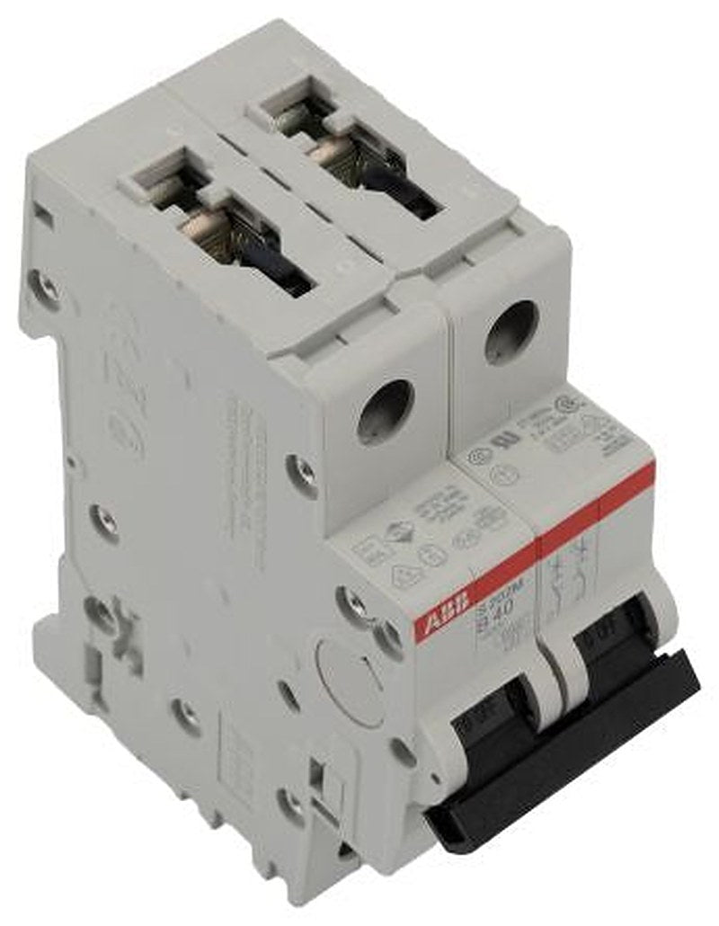 ABB System Pro M Compact S200M Miniature Circuit Breaker, 2-Pole, 40A, Type B, 440V ac AC, 125 V dc DC, 10 kA Breaking