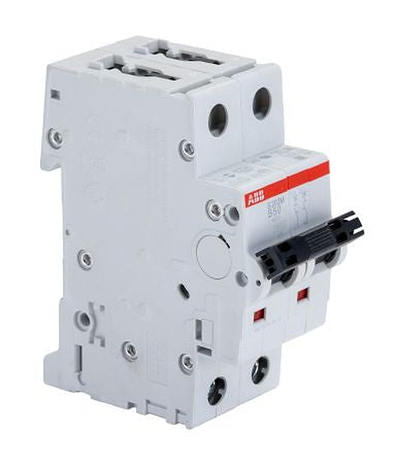 ABB System Pro M Compact S200M Miniature Circuit Breaker, 2-Pole, 50A, Type B, 440V ac AC, 125 V dc DC, 10 kA Breaking