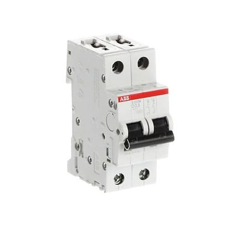 ABB System Pro M Compact S200M Miniature Circuit Breaker, 2-Pole, 0.5A, Type D, 400V ac AC, 125 V dc DC, 15 kA Breaking