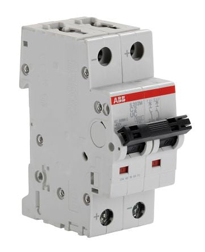 ABB System Pro M Compact S200 M UC Miniature Circuit Breaker, 2-Pole, 2A, Type C, 440V ac AC, 500 V dc DC, 10 kA
