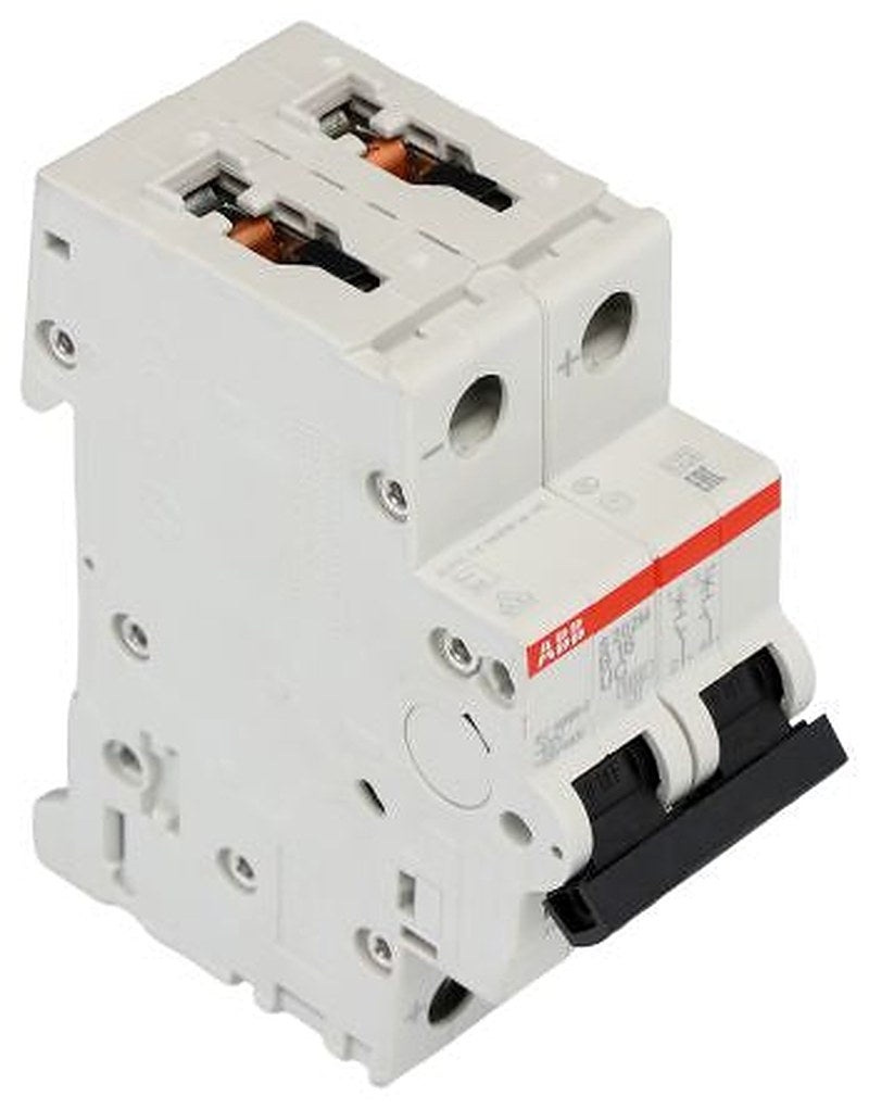 ABB S202M 2CDS2720 Miniature Circuit Breaker, 2-Pole, 16A, Type B, 440V ac AC, 500 V dc DC, 10 kA Breaking Capacity