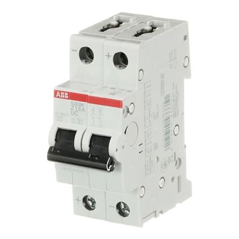 ABB System Pro M Compact S200 M UC Miniature Circuit Breaker, 2-Pole, 1.6A, Type Z, 400V ac AC, 440 V dc DC, 10 kA