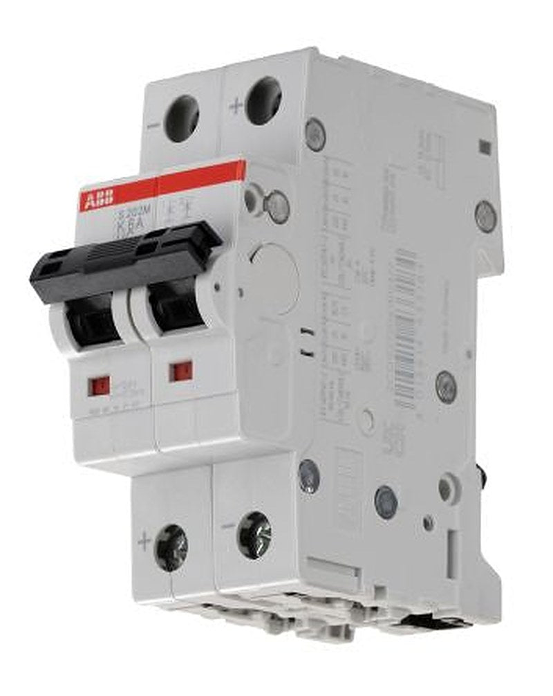 ABB System Pro M Compact S200 M UC Miniature Circuit Breaker, 2-Pole, 6A, Type K, 440V ac AC, 440 V dc DC, 10 kA
