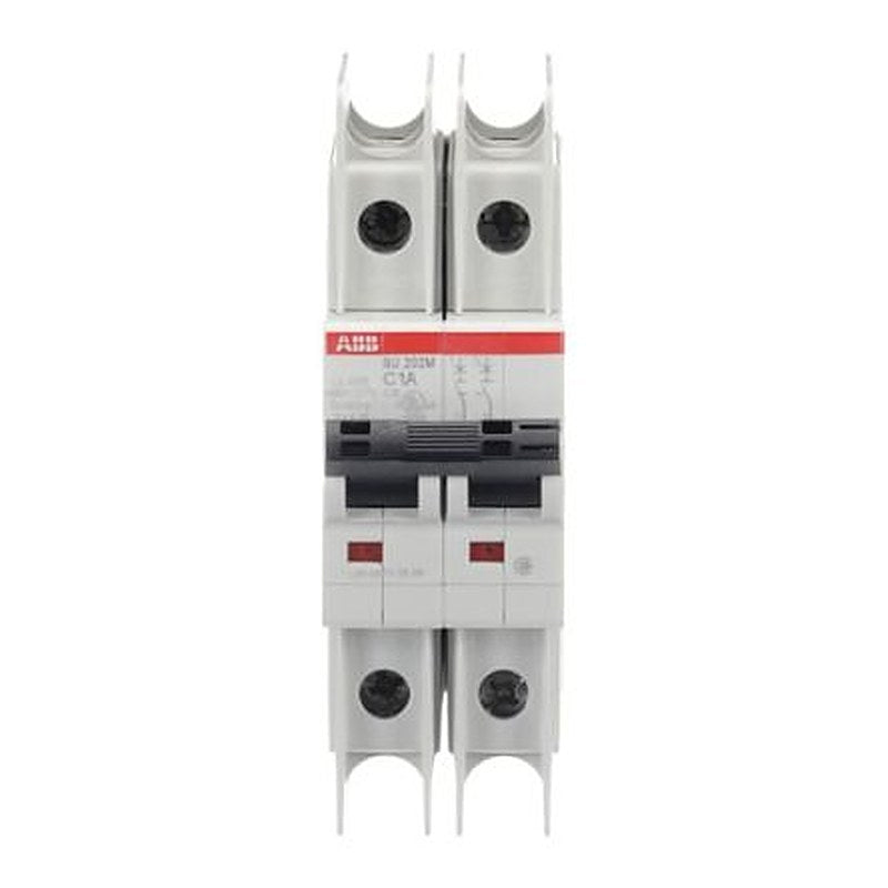 ABB SU200 M Miniature Circuit Breaker, 2-Pole, 1A, Type C, 440V ac AC, 96 V dc DC, 15 kA Breaking Capacity