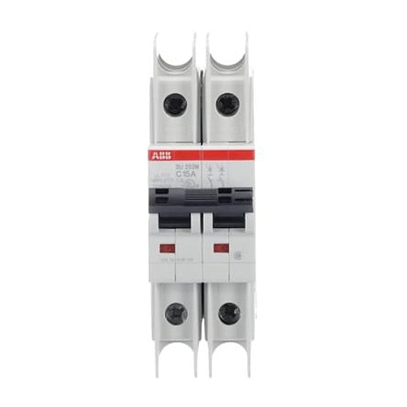 ABB SU200 M Miniature Circuit Breaker, 2-Pole, 15A, Type C, 440V ac AC, 96 V dc DC, 15 kA Breaking Capacity