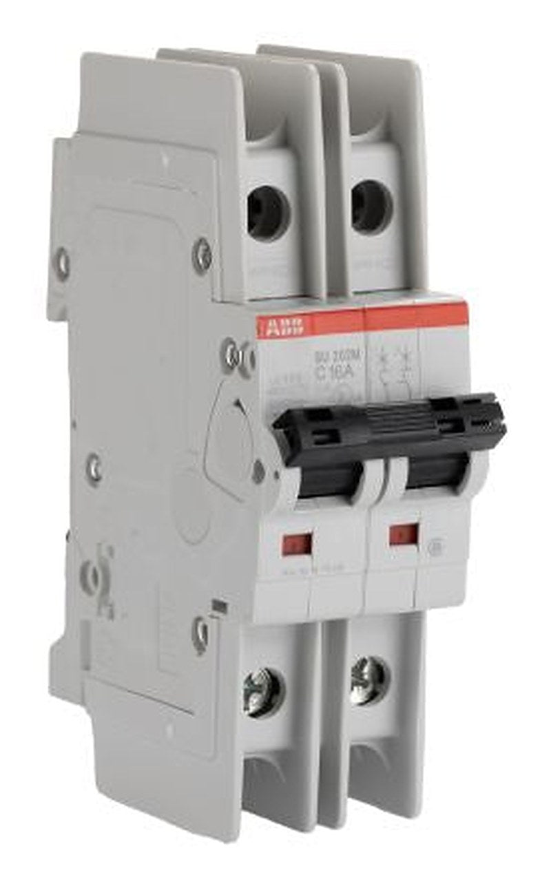 ABB System Pro M Compact SU200 M Miniature Circuit Breaker, 2-Pole, 16A, Type C, 440V ac AC, 440 V dc DC, 10 kA Breaking