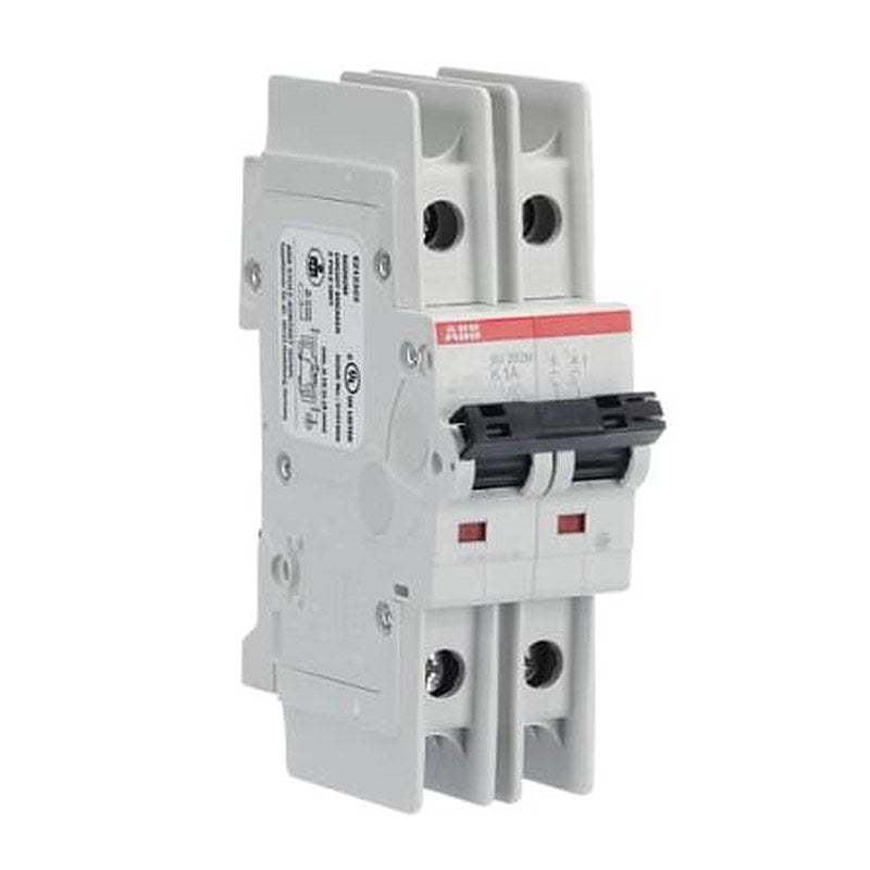 ABB SU200 M Miniature Circuit Breaker, 2-Pole, 1A, Type K, 440V ac AC, 96 V dc DC, 15 kA Breaking Capacity